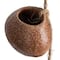 Hello Honey® 21.5" Brown Stoneware Hanging Vases on Jute Rope with Reactive Glaze